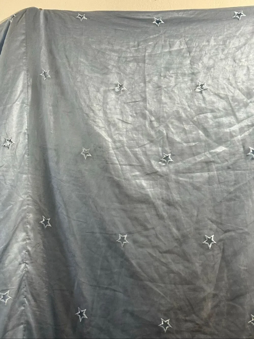 Y2K Seventeen twin Size Blue stars  Satin Bedding Bedspread comforter